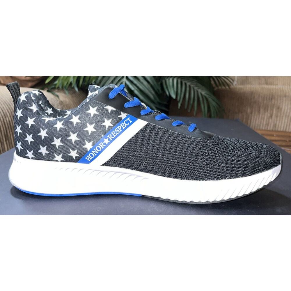 Men’s Honor And Respect Patriotic Trainers Black Blue White‎ Sz12 Worn 1X